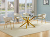 Mariano Furniture - 5 Piece Rectangular Dining Set in Beige/Gold - BQ-D61-4SC264 - GreatFurnitureDeal