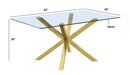 Mariano Furniture - 5 Piece Glass Dining Table Set in Cream/Gold - BQ-D61-4SC262 - GreatFurnitureDeal