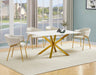 Mariano Furniture - 5 Piece Rectangular Faux Marble Dining Set in Beige/Gold - BQ-D63-4SC264 - GreatFurnitureDeal