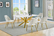 Mariano Furniture - D242 - 7 Piece Dining Set in Cream/Gold - BQ-D242-6SC229 - GreatFurnitureDeal