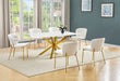Mariano Furniture - 7 Piece Rectangular Faux Marble Dining Set in Cream/Gold - BQ-D63-6SC256 - GreatFurnitureDeal