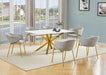 Mariano Furniture - 7 Piece Rectangular Faux Marble Dining Set in Gray/Gold - BQ-D63-6SC263 - GreatFurnitureDeal