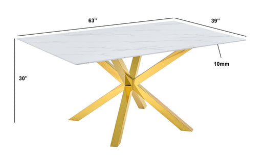 Mariano Furniture - 5 Piece Marble Wrap Dining Table Set in Dark Gray/Gold - BQ-D63-4SC260 - GreatFurnitureDeal