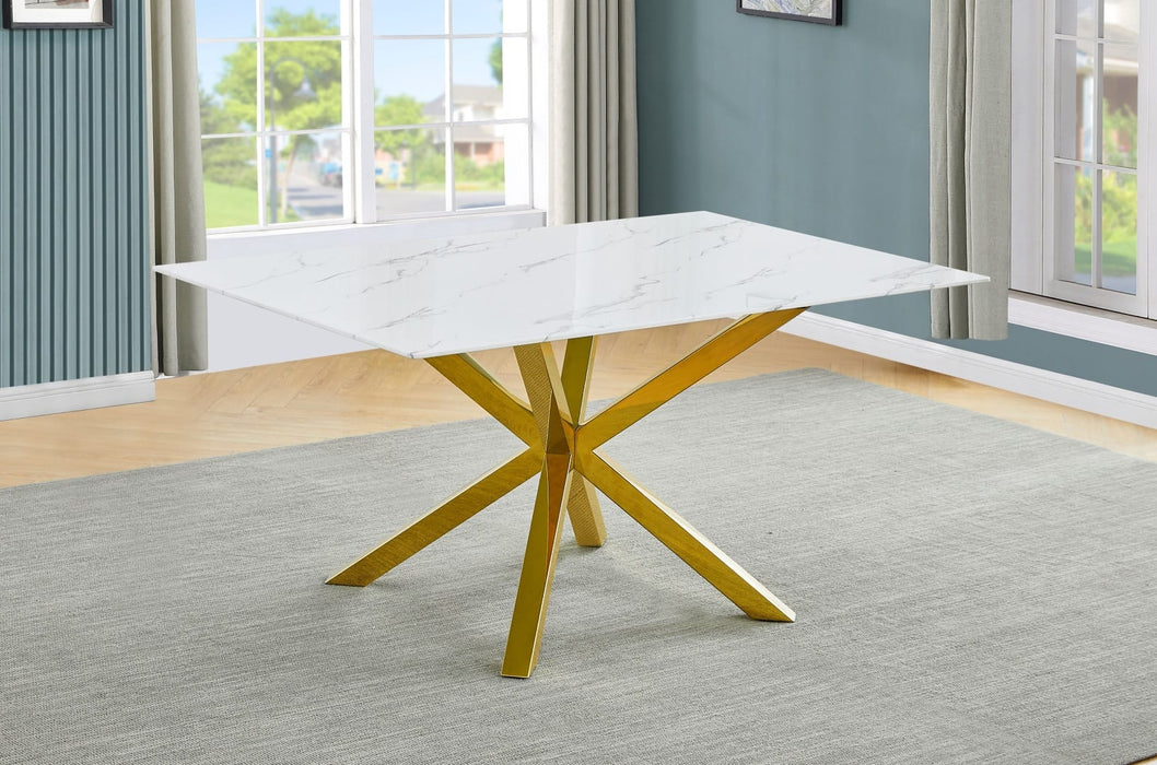 Mariano Furniture - SC148 - 7 Piece Dining Set in Cream/Gold - BQ-D63-6SC149 - GreatFurnitureDeal