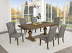 Mariano Furniture - D700 - 7 Piece Dining Table Set in Dark Gray/Brown Oak Veneer - BQ-D700-4SC-2W - GreatFurnitureDeal