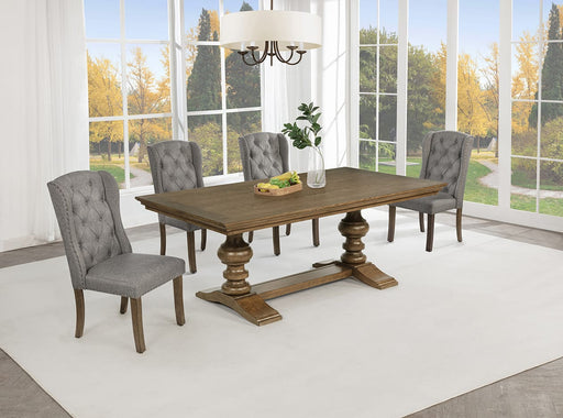 Mariano Furniture - D700 - 5 Piece Dining Table Set in Dark Gray/Brown Oak Veneer - BQ-D700-4WC - GreatFurnitureDeal