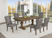 Mariano Furniture - D700 - 7 Piece Dining Table Set in Dark Gray/Brown Oak Veneer - BQ-D700-6WC - GreatFurnitureDeal