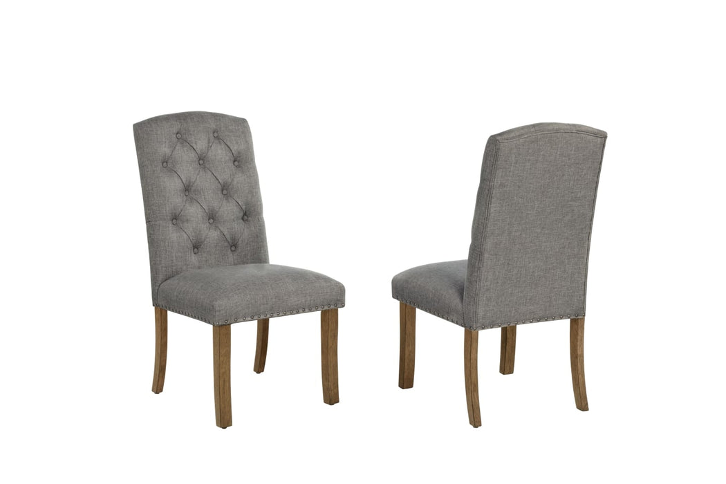 Mariano Furniture - D700 - 5 Piece Dining Table Set in Dark Gray/Brown Oak Veneer - BQ-D700-4SC - GreatFurnitureDeal