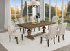 Mariano Furniture - D700 - 7 Piece Dining Table Set in Beige/Brown Oak Veneer - BQ-D701-6WC - GreatFurnitureDeal