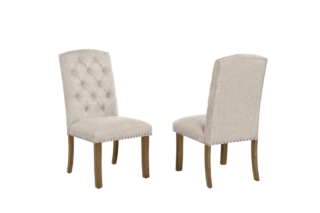 Mariano Furniture - D700 - 5 Piece Dining Table Set in Beige/Brown Oak Veneer - BQ-D701-4SC - GreatFurnitureDeal