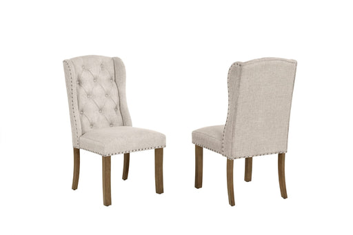 Mariano Furniture - D700 - 7 Piece Dining Table Set in Beige/Brown Oak Veneer - BQ-D701-4SC-2W - GreatFurnitureDeal