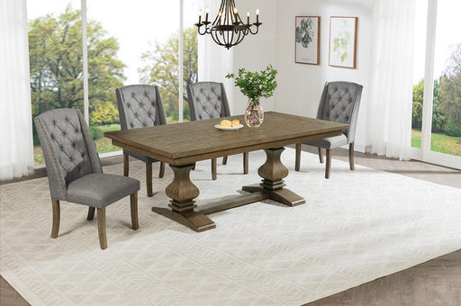 Mariano Furniture - D702 - 5 Piece Dining Set in Dark Gray/Rustic Oak - BQ-D702-4WC - GreatFurnitureDeal
