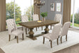 Mariano Furniture - D702 - 7 Piece Dining Set in Beige/Rustic Oak - BQ-D703-4SC-2W - GreatFurnitureDeal