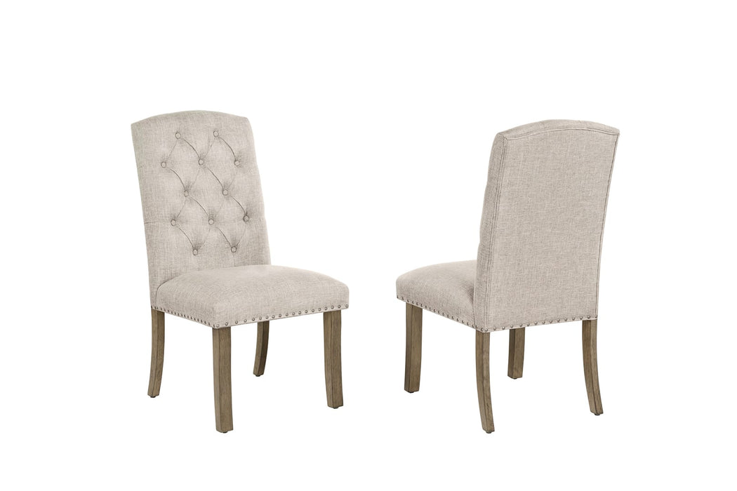 Mariano Furniture - D702 - 7 Piece Dining Set in Beige/Rustic Oak - BQ-D703-6SC - GreatFurnitureDeal