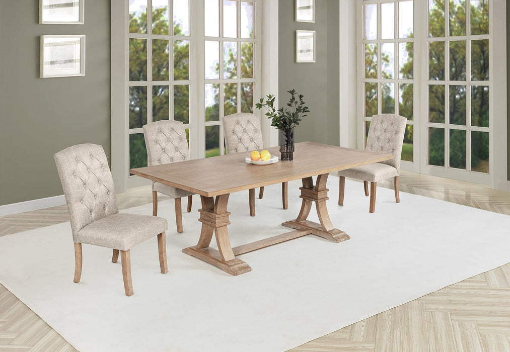 Mariano Furniture - D706 - 5 Piece Dining Set in Rustic Light Oak - BQ-D707-4SC - GreatFurnitureDeal
