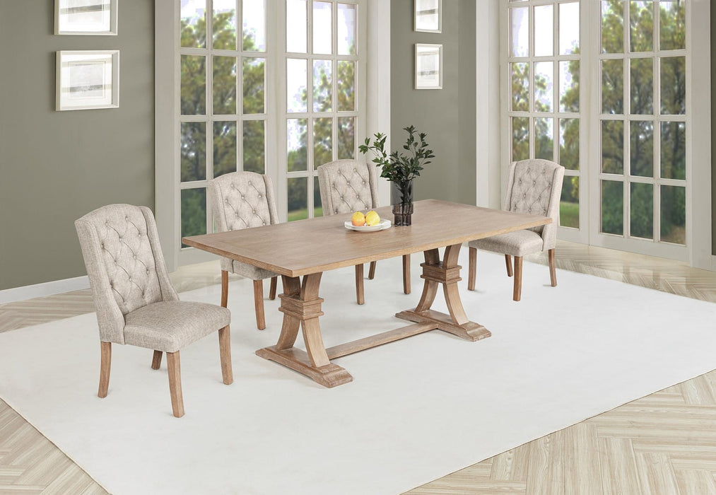 Mariano Furniture - D706 - 5 Piece Dining Set in Rustic Light Oak - BQ-D707-4WC - GreatFurnitureDeal