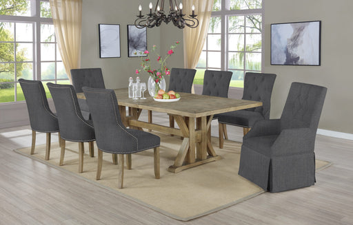 Mariano Furniture - 9 Piece Dining Table Set in Rustic Oak - BQ-D92D9 - GreatFurnitureDeal