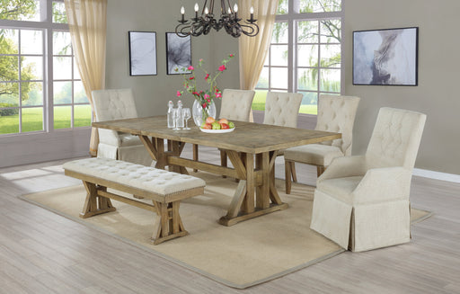 Mariano Furniture - 7 Piece Dining Table Set in Rustic Oak - BQ-D93-2A-3C-B - GreatFurnitureDeal