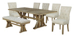 Mariano Furniture - 7 Piece Dining Table Set in Rustic Oak - BQ-D93-5SC-B - GreatFurnitureDeal