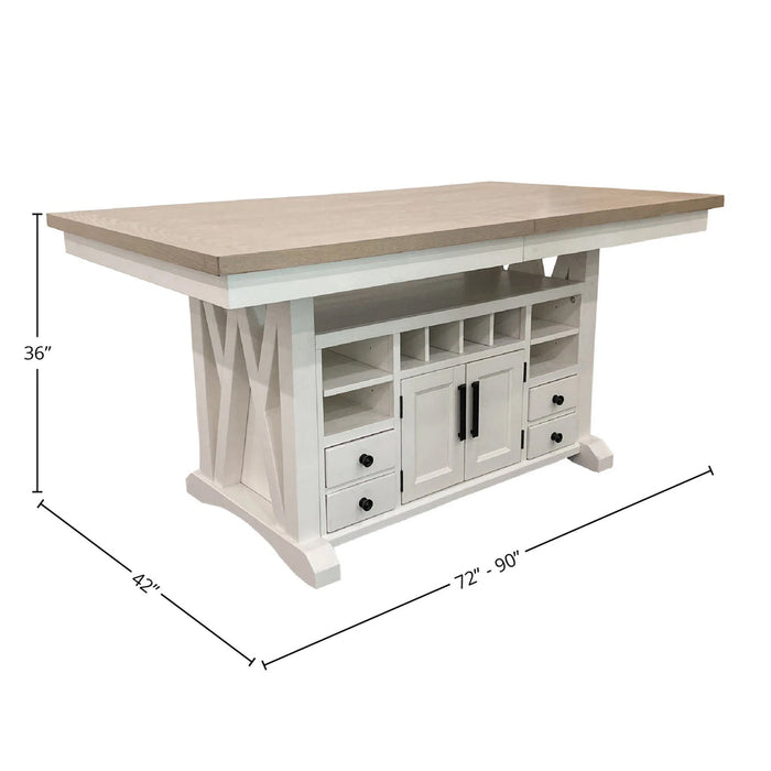 Parker House - Americana Modern 6 Piece 72 in. Island Counter-Height Table Set - DAME#72CH-2-COT-6SET - GreatFurnitureDeal