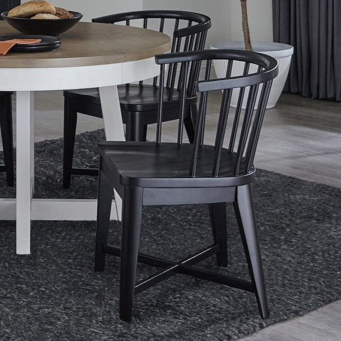 Parker House - Americana Modern Dining Chair Barrel Set Of 2 - DAME#2118-BLK - GreatFurnitureDeal