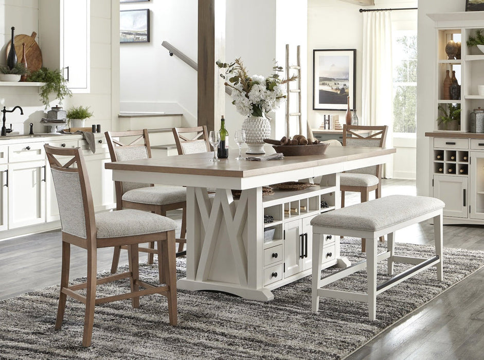 Parker House - Americana Modern 2 Piece Cotton and Weathered Natural Counter Chair Set - DAME#2226