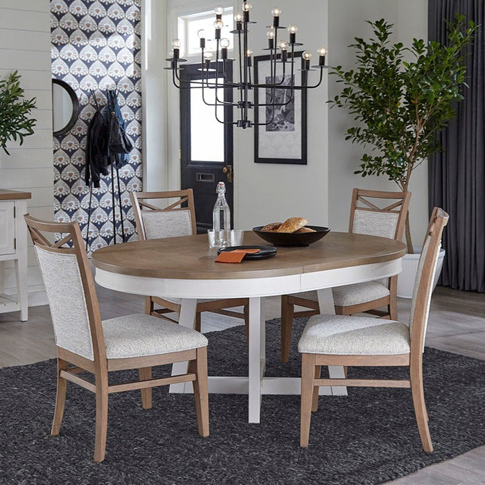 Parker House - Americana Modern 5 Piece 48 in. Round Dining Table Set in Cotton - DAME-5PC-RND-DINING - GreatFurnitureDeal