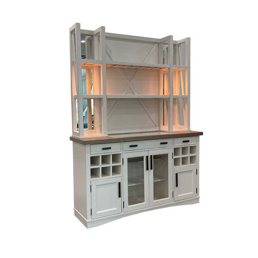Parker House - Americana Modern 66 In. Buffet - Bar Open Hutch With Quartz Insert in Cotton - DAME#66-2-COT - GreatFurnitureDeal