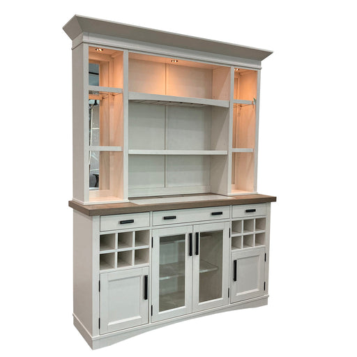Parker House - Americana Modern Buffet - Display Hutch With Quartz Insert in Cotton - DAME#69-2-COT - GreatFurnitureDeal