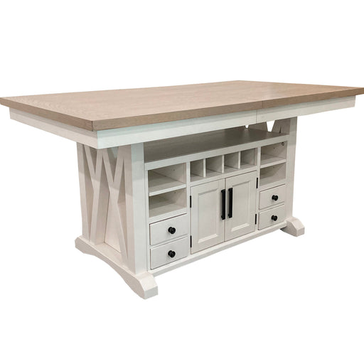 Parker House - Americana Modern Dining Island Counter Height Table (18 In Butterfly Leaf) in Cotton - DAME#72CH-2-COT - GreatFurnitureDeal