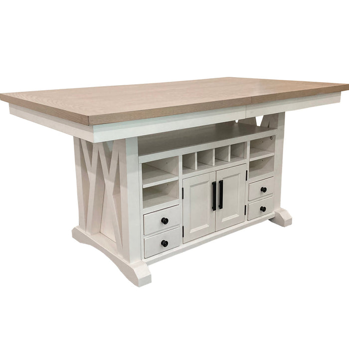 Parker House - Americana Modern 4 Piece 72 in. Island Counter-Height Table Set - DAME#72CH-2-COT-4SET - GreatFurnitureDeal