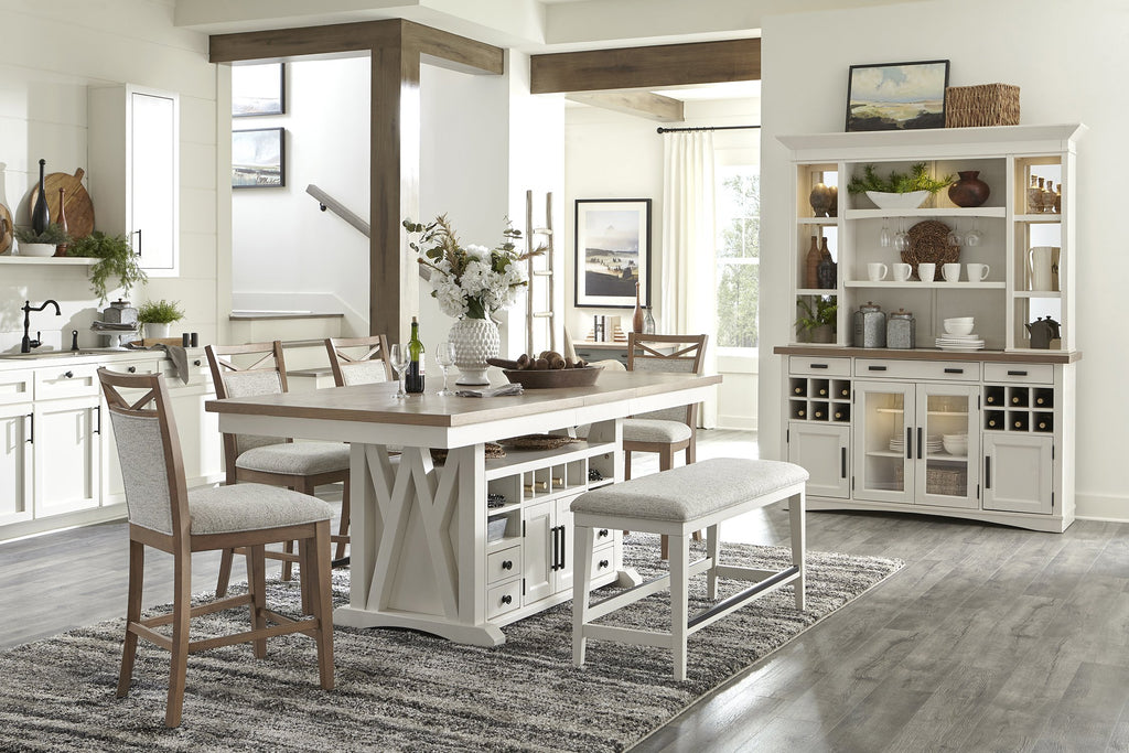 Parker House - Americana Modern 6 Piece 72 in. Island Counter-Height Table Set - DAME#72CH-2-COT-6SET - GreatFurnitureDeal
