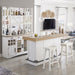 Parker House - Americana Modern 3 Piece 72 in. Island Counter-Height Table Set - DAME#78BAR-2-COT-3SET - GreatFurnitureDeal