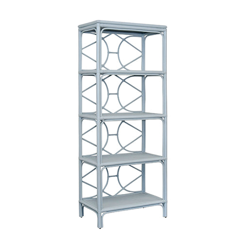 Worlds Away - Danielle Decorative Back Etagere in Rattan Painted Light Blue - DANIELLE LB - GreatFurnitureDeal