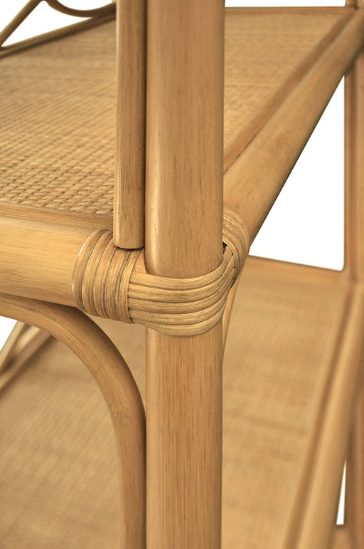 Worlds Away - Danielle Decorative Back Etagere in Natural Rattan - DANIELLE NAT - GreatFurnitureDeal