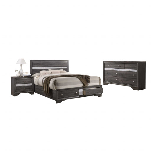 Mariano Furniture - David 3 Piece Queen Bedroom Set in Gray - BQ-DAV-Q3 - GreatFurnitureDeal