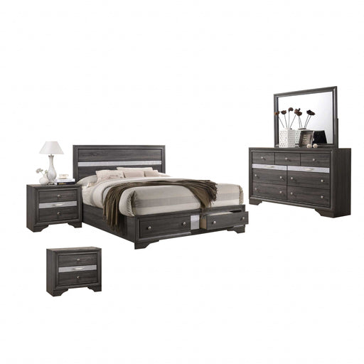 Mariano Furniture - David 5 Piece Eastern King Bedroom Set in Gray - BQ-DAV-EK4N - GreatFurnitureDeal