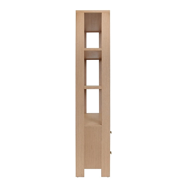 Worlds Away - Davie Two Drawer Etagere With Fluted Detail In Natural Oak - DAVIE NO