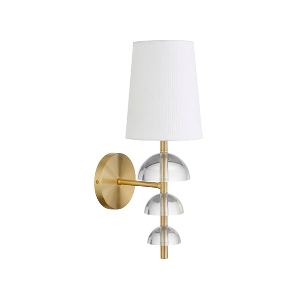 Worlds Away - Demi Sconce With Stacked Acrylic Hemisphere Detail in Antique Brass - DEMI ABR - GreatFurnitureDeal