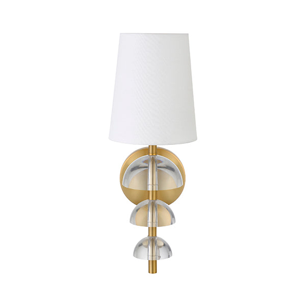 Worlds Away - Demi Sconce With Stacked Acrylic Hemisphere Detail in Antique Brass - DEMI ABR - GreatFurnitureDeal