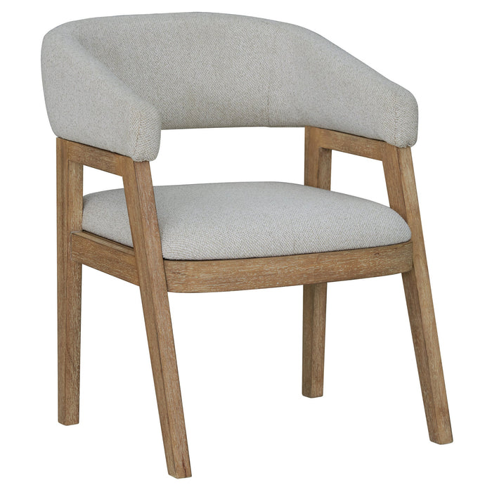 Parker House - Escape Barrel Dining Chair in Natural Oak & Beige Fabric (Set of 2) - DESC#2118 - GreatFurnitureDeal
