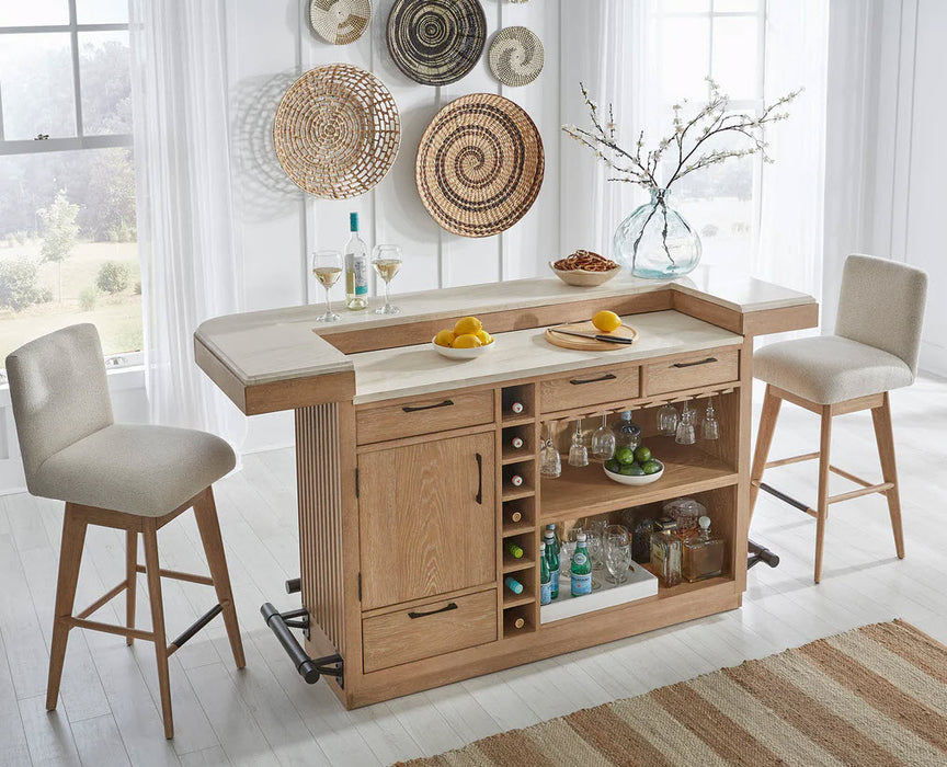 Parker House - Escape Swivel Bar Stool in Natural Oak & Beige - DESC#2530S - GreatFurnitureDeal