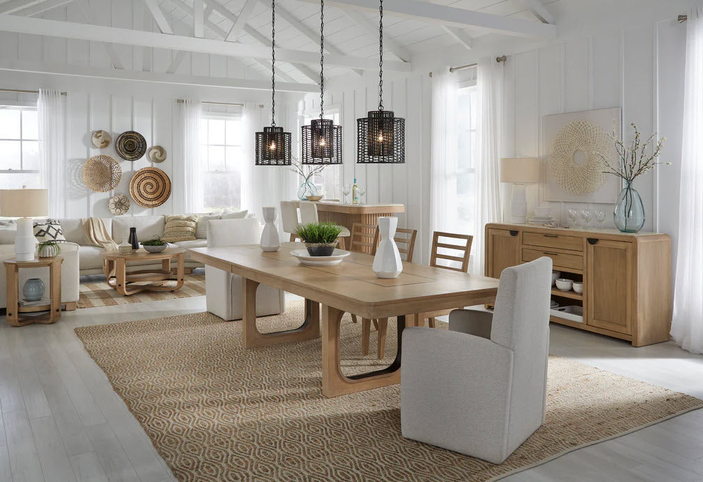 Parker House - Escape 84" Extendable Dining Table in Glazed Natural Oak & Metal - DESC#84REC-2 SET - GreatFurnitureDeal