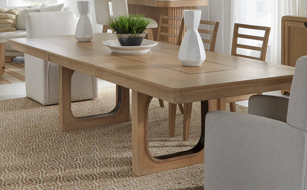 Parker House - Escape 84" Extendable Dining Table in Glazed Natural Oak & Metal - DESC#84REC-2 SET - GreatFurnitureDeal