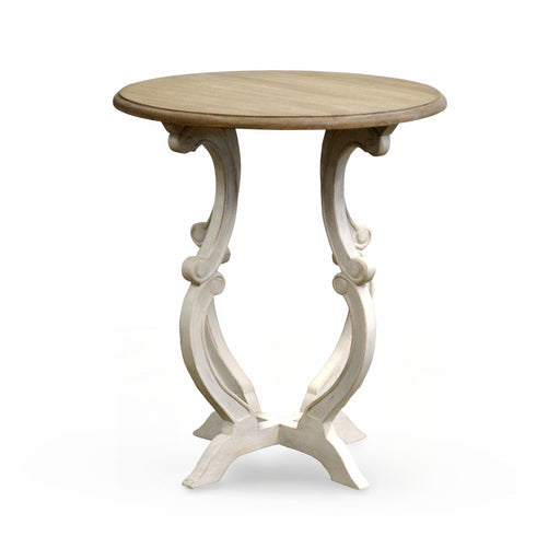 GJ Styles - Olivet Side Table with Distressed White Base - DF105 - GreatFurnitureDeal