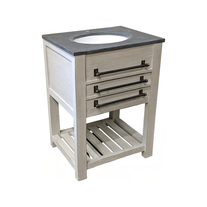 GJ Styles - Distressed White Single Vanity - DF125 - GreatFurnitureDeal