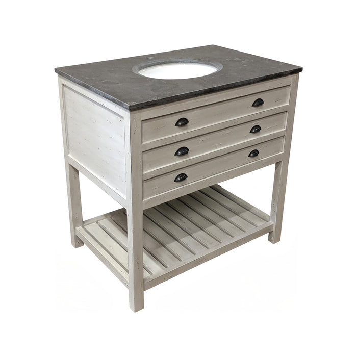 GJ Styles - Single Vanity With Drawers & Shelf - DF129 - GreatFurnitureDeal