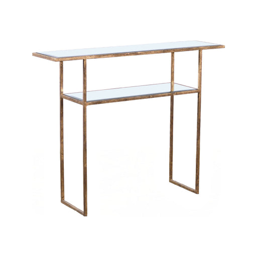 GJ Styles - Ambert Console Table with Antique Mirror and Gold Frame - DF52 - GreatFurnitureDeal