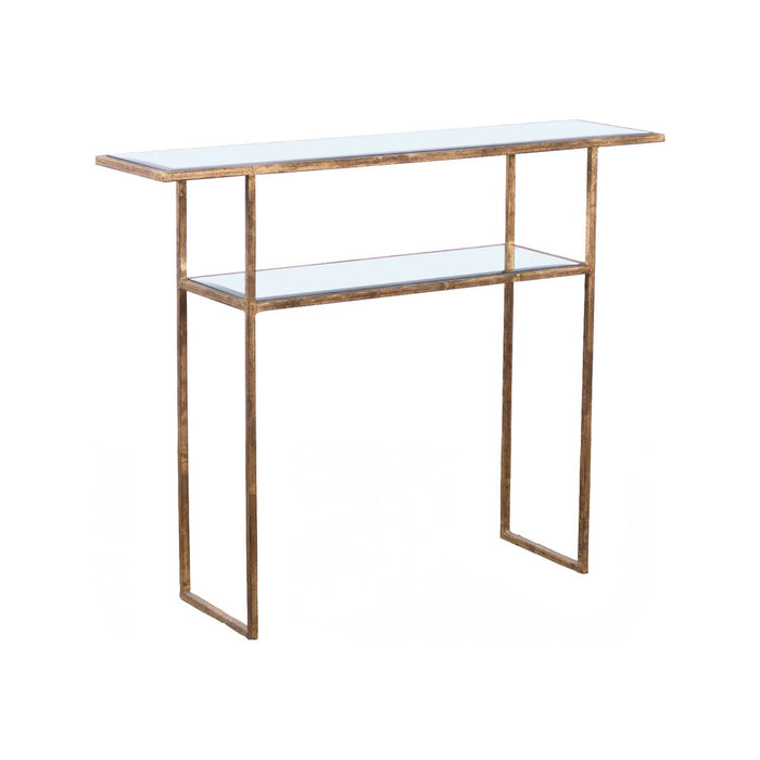 GJ Styles - Ambert Console Table with Antique Mirror and Gold Frame - DF52