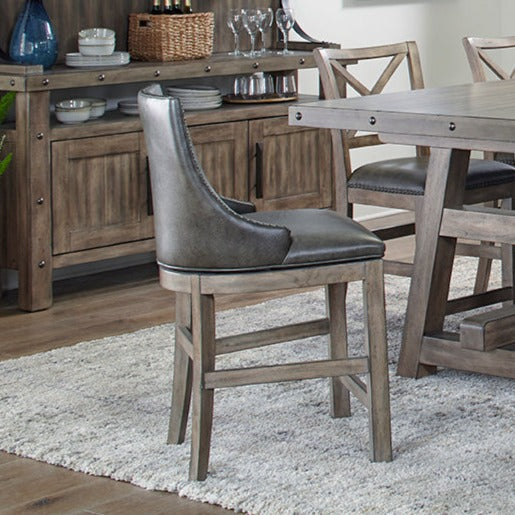Parker House - Lodge Dining Swivel Counter Sling Chair in Siltstone (Set of 2) - DLOD#2526S - GreatFurnitureDeal